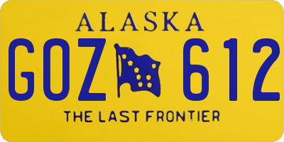 AK license plate GOZ612