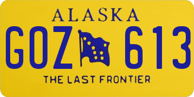 AK license plate GOZ613