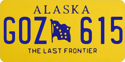 AK license plate GOZ615