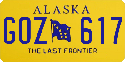 AK license plate GOZ617