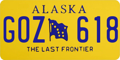 AK license plate GOZ618