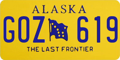 AK license plate GOZ619