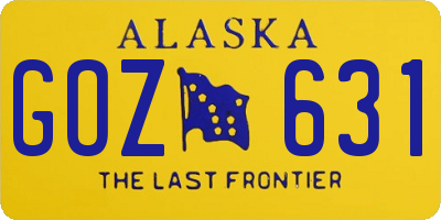 AK license plate GOZ631