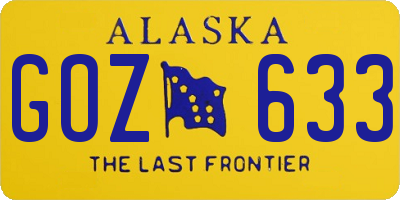 AK license plate GOZ633