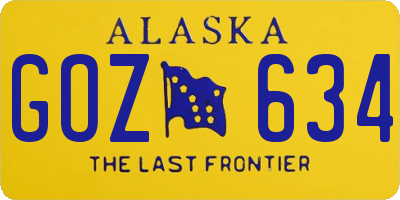 AK license plate GOZ634
