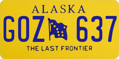 AK license plate GOZ637