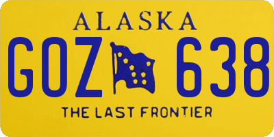 AK license plate GOZ638