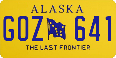 AK license plate GOZ641