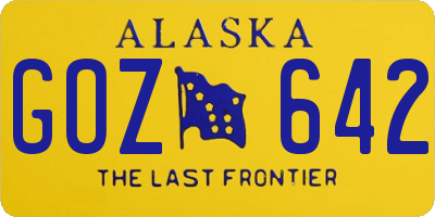 AK license plate GOZ642