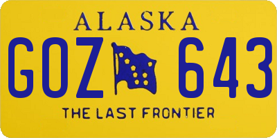 AK license plate GOZ643