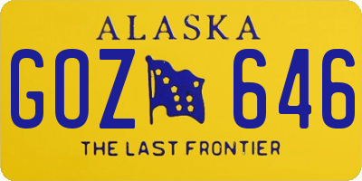 AK license plate GOZ646