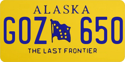 AK license plate GOZ650