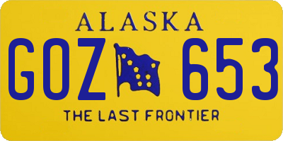 AK license plate GOZ653