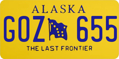 AK license plate GOZ655