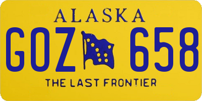 AK license plate GOZ658