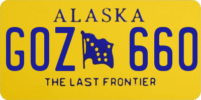 AK license plate GOZ660