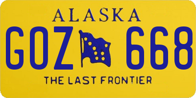 AK license plate GOZ668
