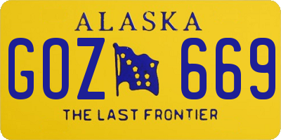 AK license plate GOZ669