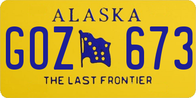 AK license plate GOZ673
