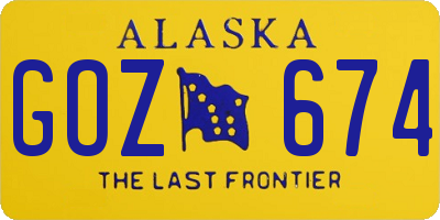 AK license plate GOZ674