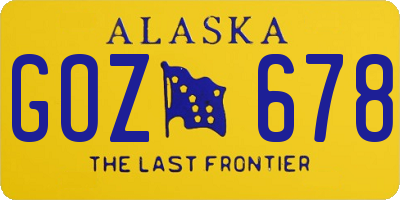 AK license plate GOZ678