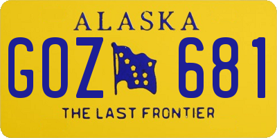 AK license plate GOZ681