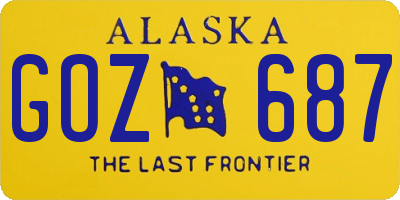 AK license plate GOZ687