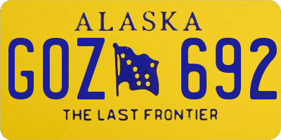 AK license plate GOZ692