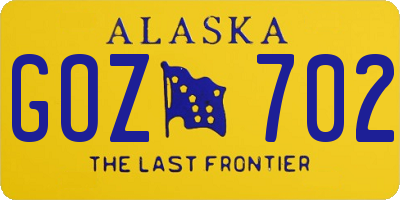 AK license plate GOZ702