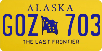 AK license plate GOZ703