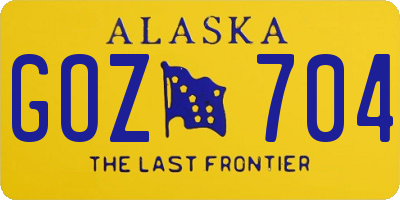 AK license plate GOZ704