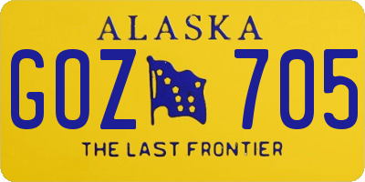 AK license plate GOZ705