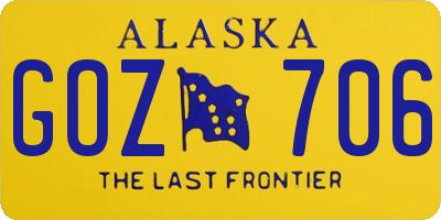 AK license plate GOZ706