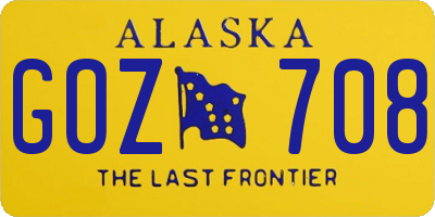 AK license plate GOZ708