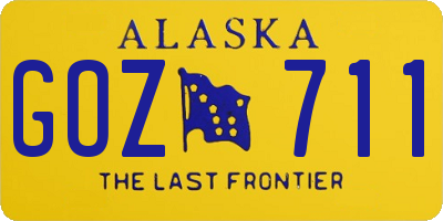 AK license plate GOZ711
