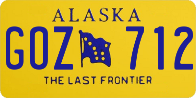 AK license plate GOZ712