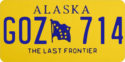 AK license plate GOZ714