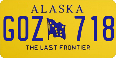 AK license plate GOZ718