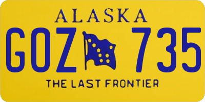 AK license plate GOZ735