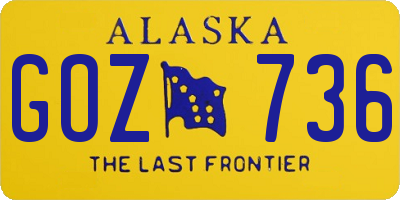 AK license plate GOZ736
