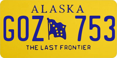 AK license plate GOZ753