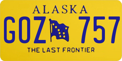 AK license plate GOZ757