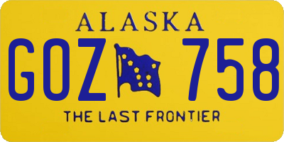 AK license plate GOZ758