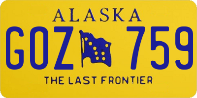 AK license plate GOZ759