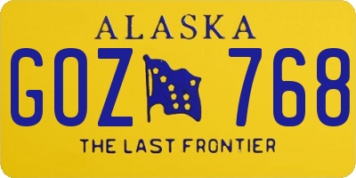 AK license plate GOZ768