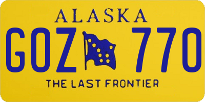 AK license plate GOZ770