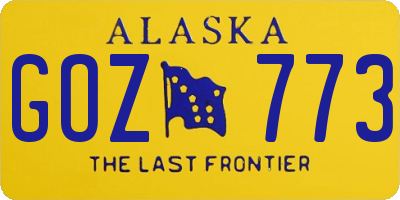 AK license plate GOZ773