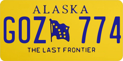 AK license plate GOZ774