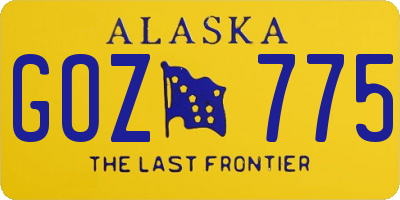 AK license plate GOZ775