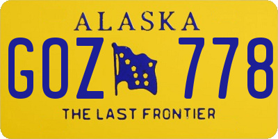 AK license plate GOZ778